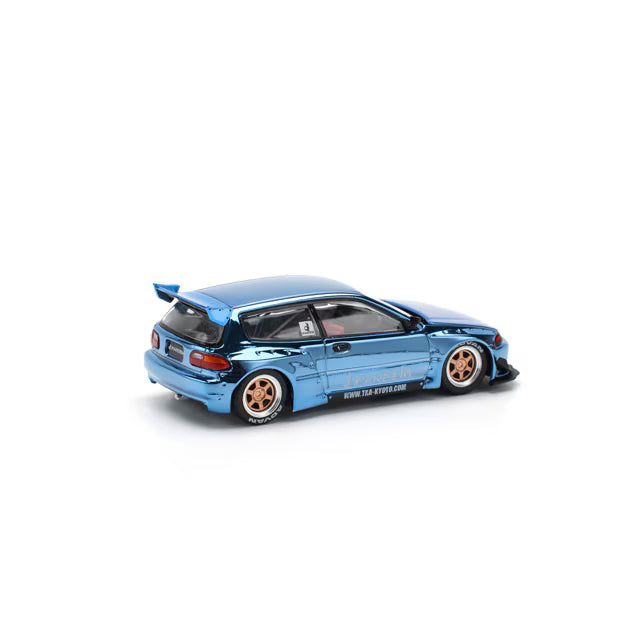 Pop Race 1/64 Pandem Honda Civic EG6 Blue Chrome - PR64-0206