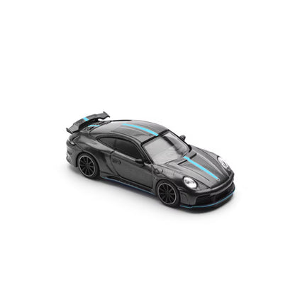 Pop Race 1/64 992 Porsche Stinger GTR Carbon Edition Black & Blue Line - PR64-0254