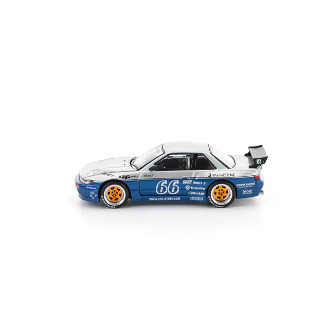 Pop Race 1/64 Pandem Nissan Silvia S13 Moontech Blue - PR64-0264