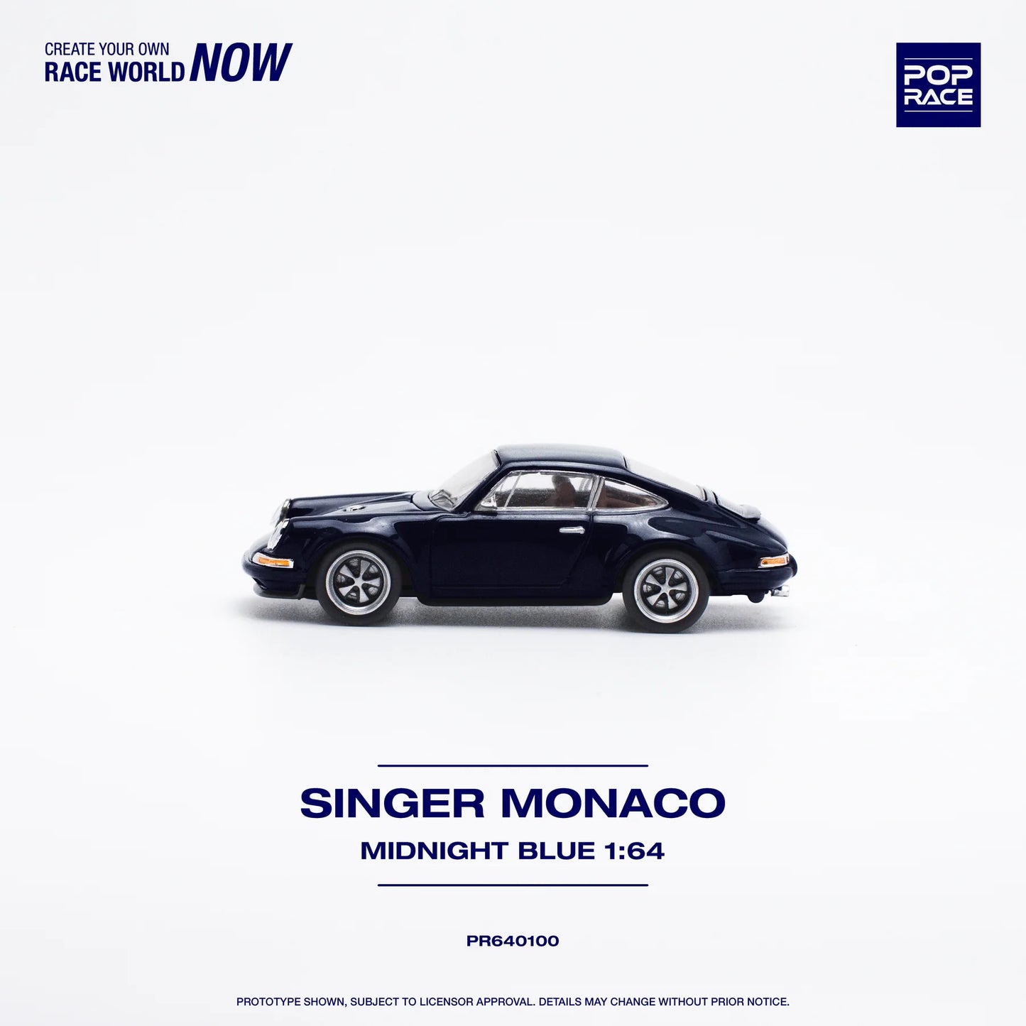 Pop Race 1/64 Porsche Singer Monaco Blue - PR64-100