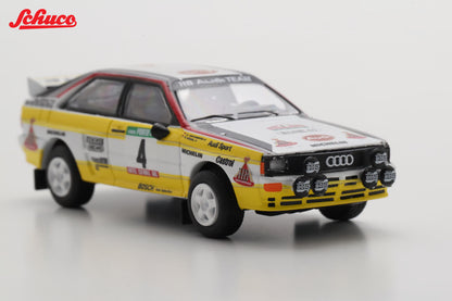 Schuco 1/64 Audi Quattro #4 Rallye Portugal 1984 White & Yellow - 45 203 7000 - Damaged Box