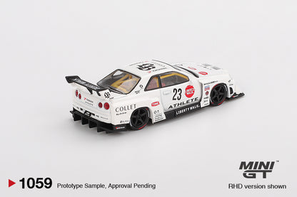 Mini GT 1/64 Nissan LB-ER34 Super Silhouette ATHLETE/COLLET n.23 White - MGT01059
