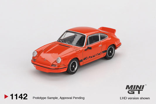Mini GT 1/64 Porsche 911 Carrera RS 2.7 Tangerine with Black Livery Orange - MGT01142 - Damaged Box