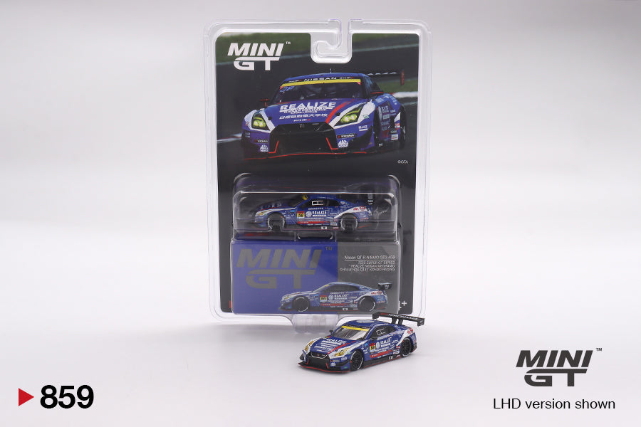 Mini GT 1/64 Nissan GT-R NISMO GT3 #56 2023 Super GT Series " REALIZE NISSAN MECHANIC CHALLENGE GT-R" Kondo Racing Blue