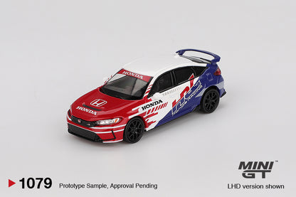 Mini GT 1/64 Honda Civic TYPE R 2024 Pace Car HRC White & Blue - MGT01079