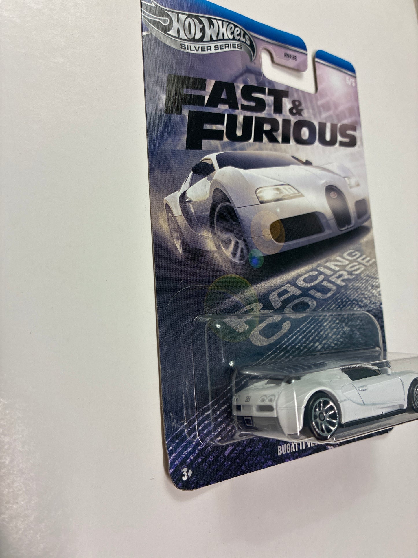 Hot Wheels 1/64 Silver Series Fast and Furious Racing Course Bugatti Veyron White JBY43 - Damaged Box