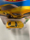 Hot Wheels 1/64 ‘15 Mercedes-Amg Gt Yellow - Damaged Card and Car