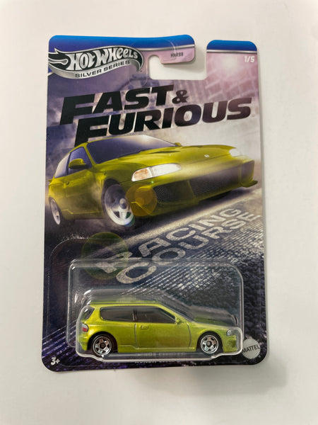 Hot Wheels 1/64 Silver Series Fast and Furious Racing Course Honda Civic EG Green