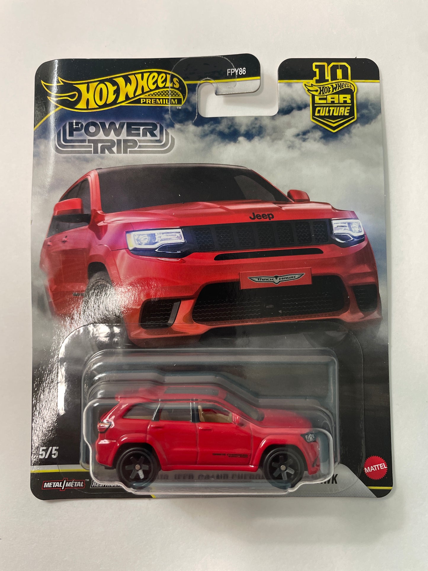 Hot Wheels 1/64 Car Culture 2026 Power Trip 2019 Jeep Grand Cherokee Trackhawk Red - JKF28 - Damaged Box