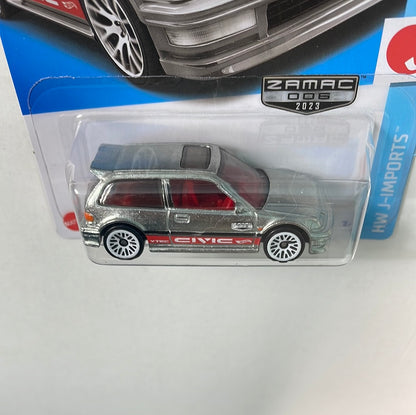 Hot Wheels 1/64 Zamac ‘90 Honda Civic EF Silver