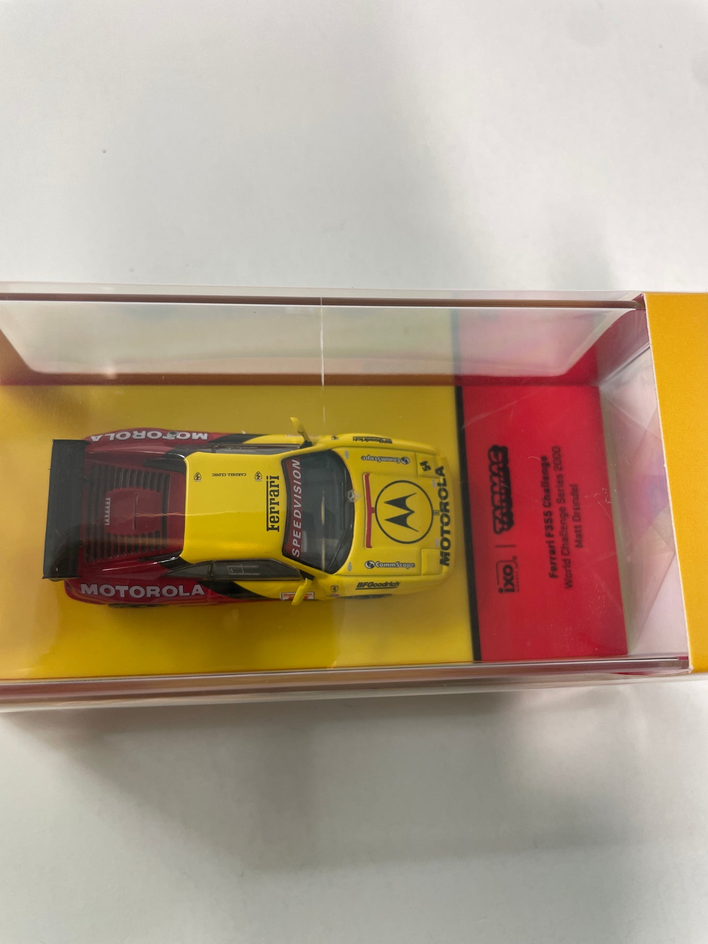 Tarmac Works x IXO Models 1/64 Ferrari F355 Challenge World Challenge Series 2000 #54 - HOBBY64 Red & Yellow - T64-083-00WCS54 - Damaged Box