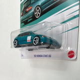 Hot Wheels 1/64 ‘92 Honda Civic EG Teal - Damaged Card