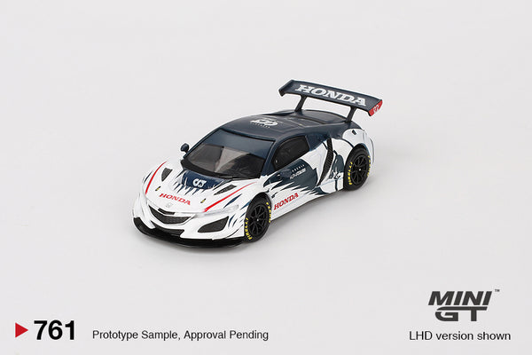 Mini GT 1/64 Honda NSX GT3 EVO AlphaTauri Yuki Tsunoda 2023 Red Bull Formula Nurburgring Blue & White