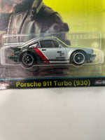 Hot Wheels 1/64 Pop Culture Cyberpunk Porsche 911 Turbo (930) Black & Silver - Damaged Card