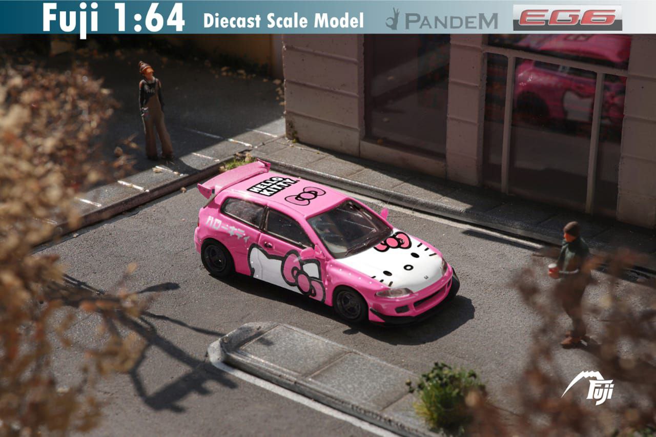 Fuji 1/64 Rocket Bunny EG6 Honda Civic Pandem Hello Kitty Pink