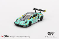 Mini GT 1/64 Porsche 911 GT3 R #28 2023 FIA GT World Cup 70th Macau Grand Prix HubAuto Racing Teal