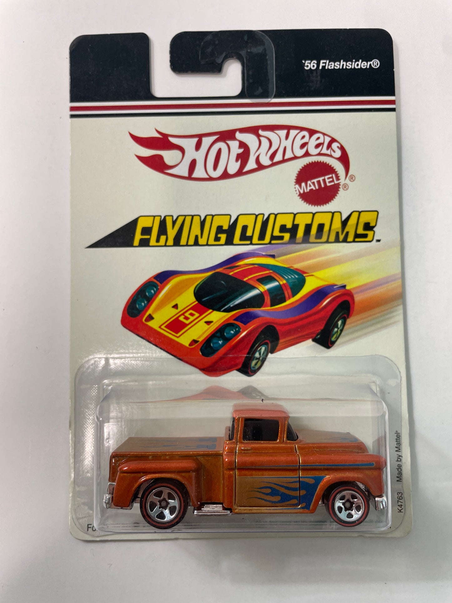 Hot Wheels 1/64 Flying Customs ‘56 Flashsider Orange - Damaged Box
