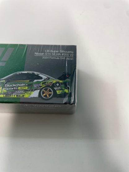 Mini GT 1/64 LB-Super Silhouette Nissan S15 SILVIA #555 V2 2024 Formula Drift Japan Green - MGT00823 - Damaged Box
