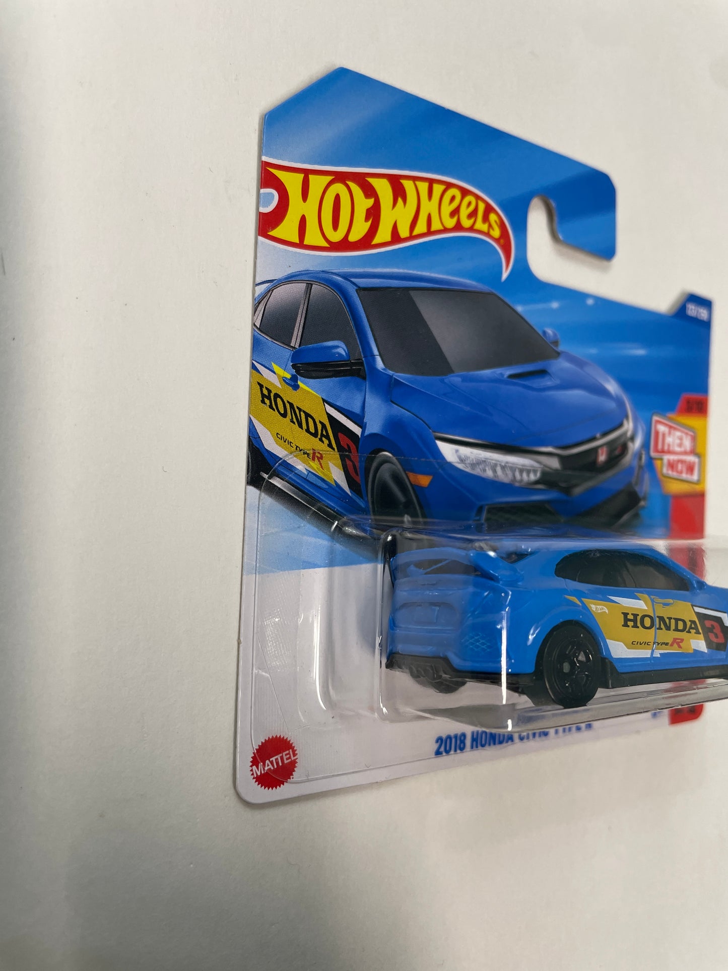 Hot Wheels 1/64 2018 Honda Civic Type R Short Card Blue - Damaged Box
