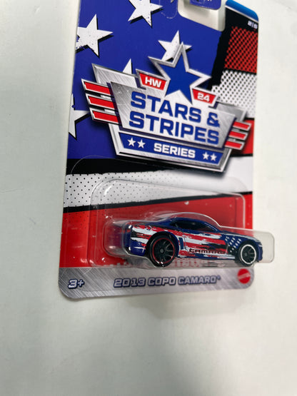 Hot Wheels 1/64 Stars & Stripes Series 2013 Copo Camaro Blue - Damaged Card