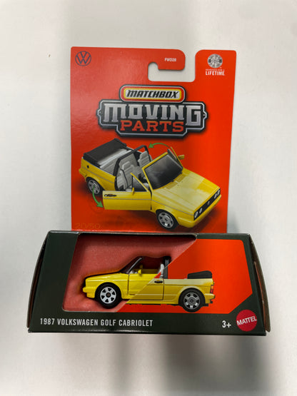 Matchbox 1/64 Moving Parts 1987 Volkswagen Golf Cabriolet Yellow - JHV67