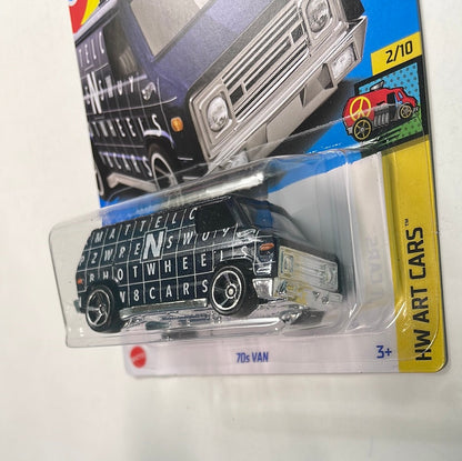 Hot Wheels 1/64 70s Van Dark Blue - Damaged Card