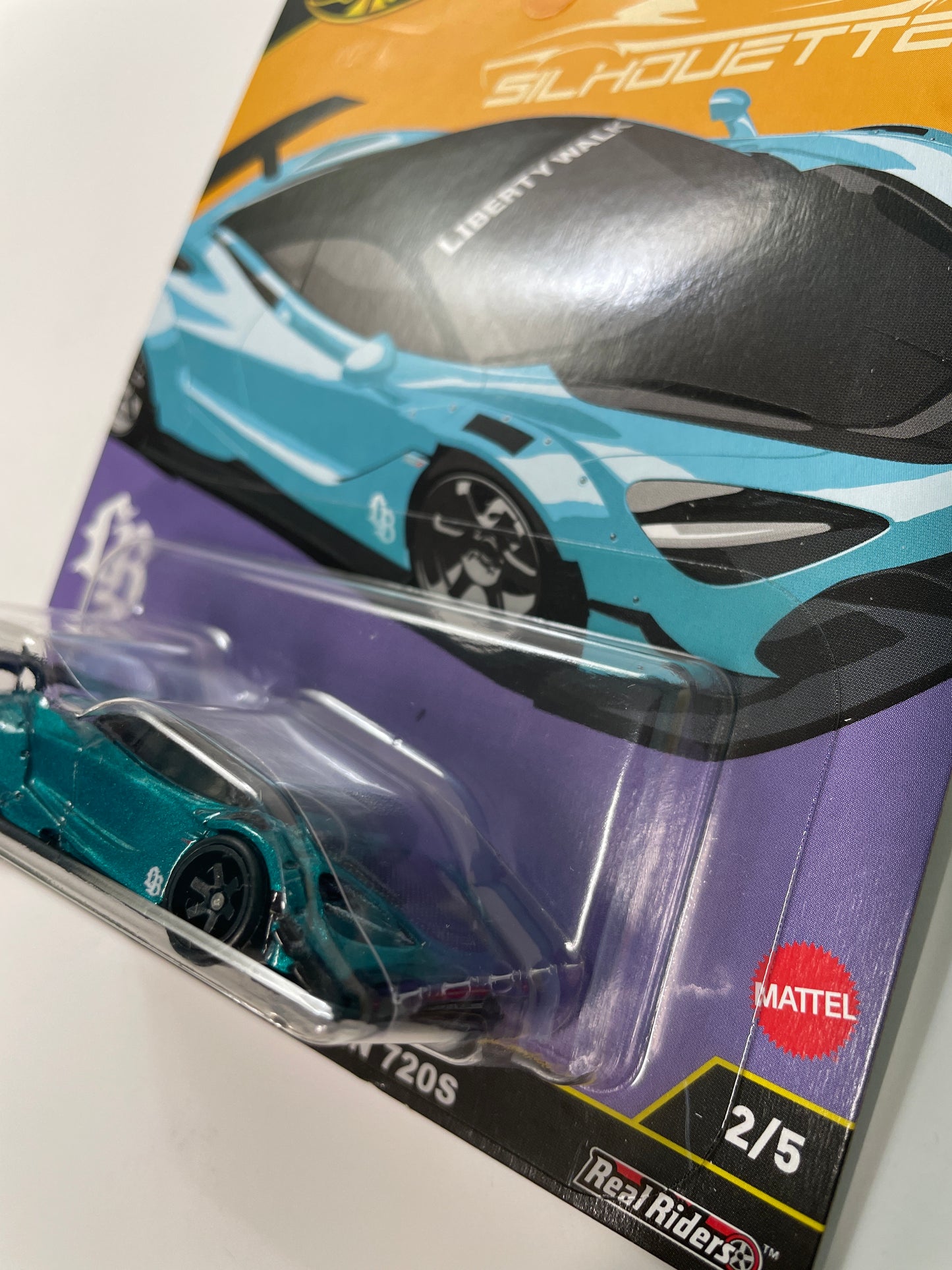 Hot Wheels 1/64 Car Culture Silhouettes LB-Works McLaren 720S Blue - JBK47 - Damaged Box