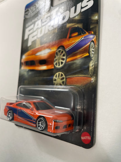 Hot Wheels 1/64 Silver Series Graphic Remix Fast & Furious Nissan Silvia (S15) Orange - JBY48