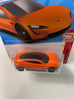 Hot Wheels 1/64 Tesla Roadster Orange