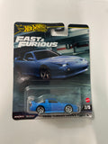 Hot Wheels 1/64 Fast & Furious 1996 Nissan 180SX Type X Blue - Damaged Card