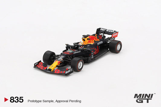 Mini GT 1/64 Red Bull RB16B #33 2021 Abu Dhabi Grand Prix Winner Max Verstappen Black & Red