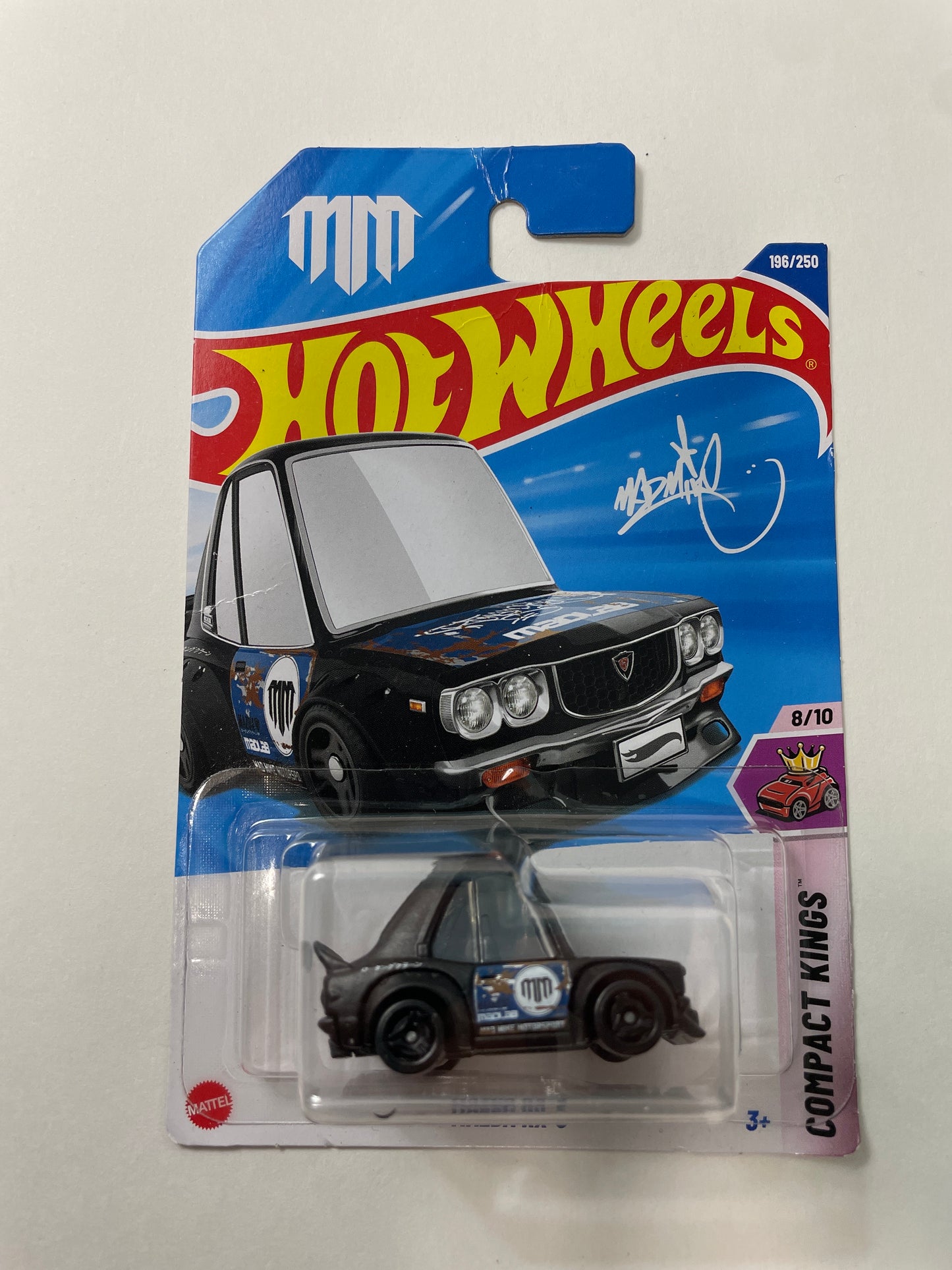 Hot Wheels 1/64 Mazda RX-3 Black - Damaged Box