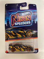 Hot Wheels 1/64 Neon Speeders Custom ‘01 Acura Integra GSR Black & Orange - Damaged Card