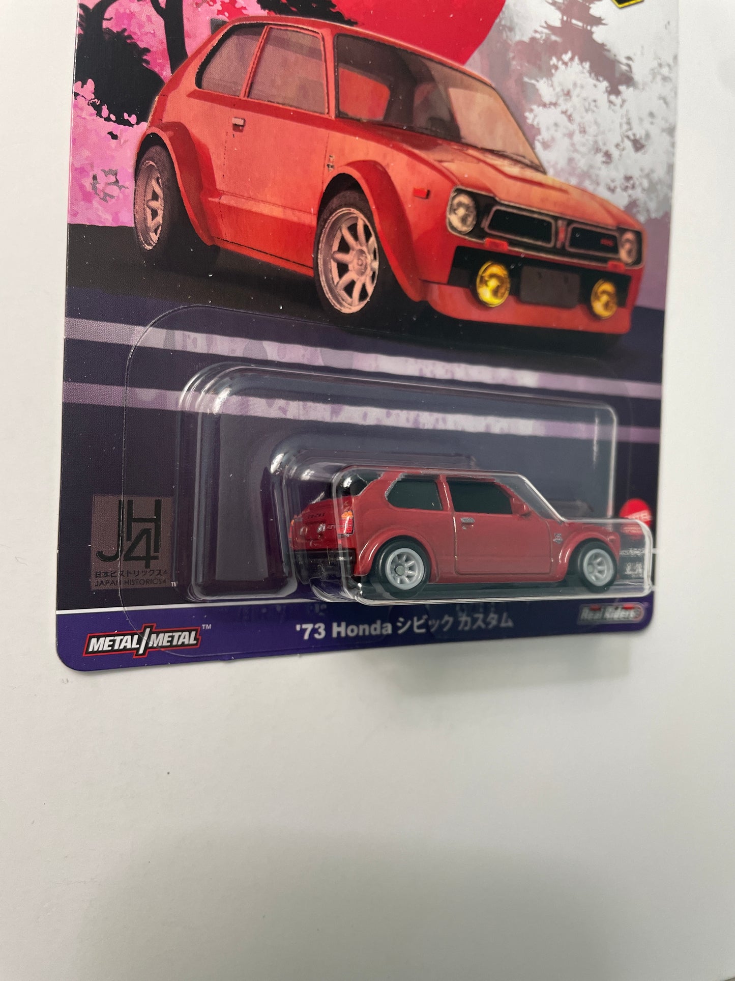 Hot Wheels 1/64 Car Culture Japan Historics 4 ‘73 Honda Civic Custom Red - HRV85
