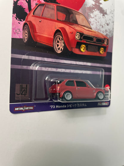 Hot Wheels 1/64 Car Culture Japan Historics 4 ‘73 Honda Civic Custom Red - HRV85