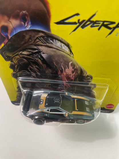 Hot Wheels 1/64 Pop Culture Cyber Punk 2077 Quadra Turbo-R V-Tech Black - JBL57 - Damaged Box