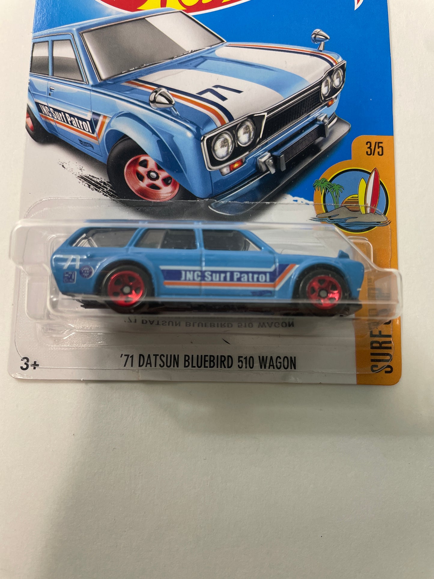 Hot Wheels 1/64 ‘71 Datsun Bluebird 510 Wagon Blue - Damaged Box