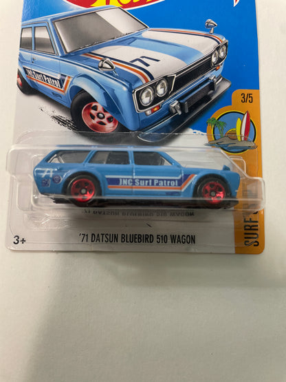 Hot Wheels 1/64 ‘71 Datsun Bluebird 510 Wagon Blue - Damaged Box