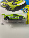 Hot Wheels 1/64 Lamborghin Huracan LP 620-2 Super Trofeo Green - Damaged Card