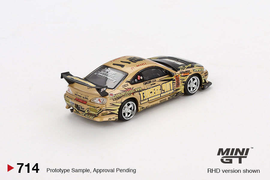 Mini GT 1/64 Nissan Silvia (S15) Top Secret D1GP Gold