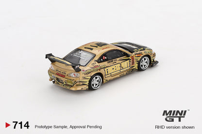 Mini GT 1/64 Nissan Silvia (S15) Top Secret D1GP Gold