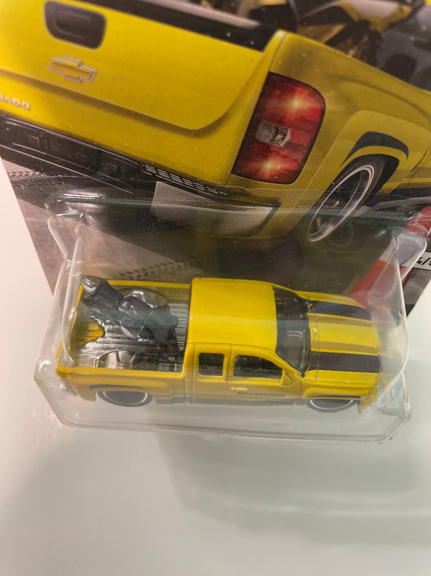 Hot Wheels 1/64 Car Culture Chevy Silverado Yellow - Damaged card