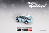 Kaido House x Mini GT 1/64 Datsun KAIDO 510 Wagon 4x4 Winter Holiday Edition Blue