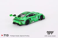 Mini GT 1/64 Porsche 911 GT3 R #80 GTD AO Racing 2023 IMSA Sebring 12 Hrs Green