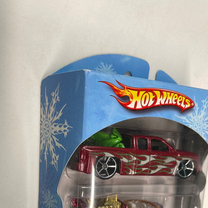 Hot Wheels 1/64 Target Exclusive Multi-Pack Holiday Hot Rods ( Chevy Silverado, Hot Tub & Volkswagen Beetle)