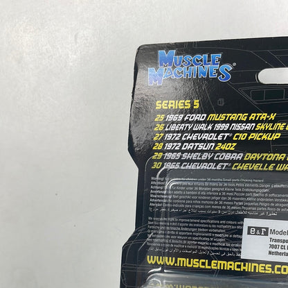 Muscle Machines 1/64 1972 Chevrolet C10 Pickup Blue & White - Damaged Card