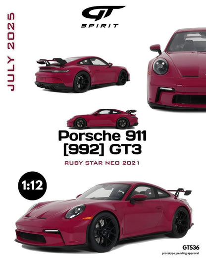 GT Spirit 1/12 2021 Porsche 911 (992) GT3 Resin Series Red