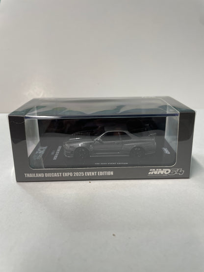 Inno64 1/64 Thailand Diecast Expo 2025 Event Edition Nissan Skyline GT-R (R34) Grey