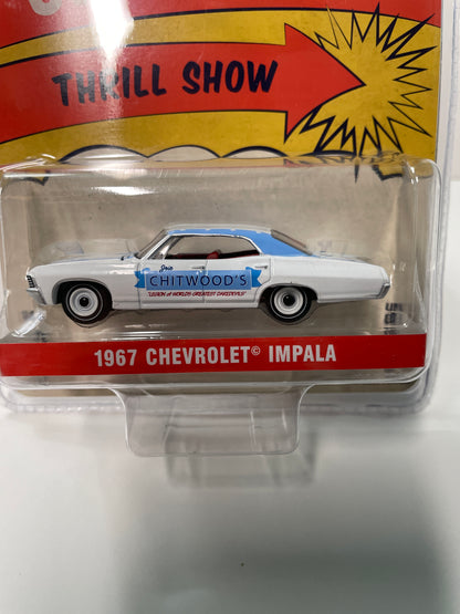 Greenlight 1/64 Hobby Exclusive Joie Chitwood's Thrill Show 1967 Chevrolet Impala White & Blue