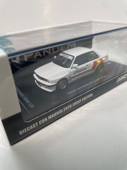 Inno64 1/64 Pandem Rocket Bunny BMW E30 Diecast Con Madrid 2026 Event Edition Matt White - IN64-E30P-DCM